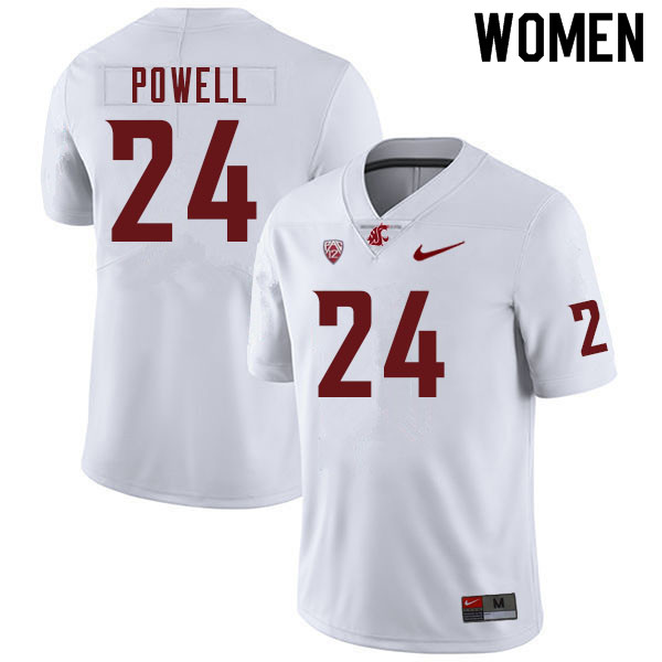 Women #24 Phillip Powell Washington Cougars College Football Jerseys Sale-White - Click Image to Close